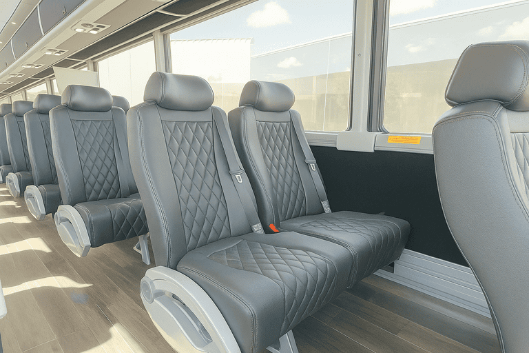 interior of Coach Bus Austin charter bus